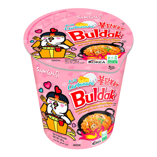 SAMYANG-BULDAK- CARBONARA HOT CHICKEN FLAVOUR RAMEN- NOUILLES SAUTÉES INSTANTANÉES COUPE 80G