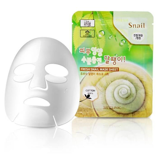 3W CLINIC FRESH SNAIL MUCUS MASQUE EN TISSU - GATSU GATSU