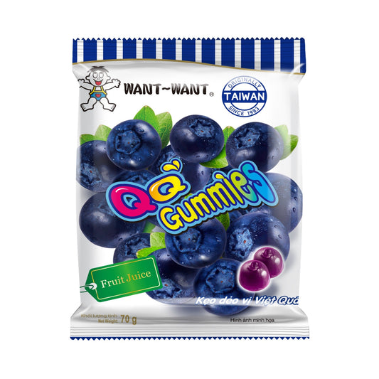 WANT WANT Bonbon gummy blueberry/myrtilles 70g GATSU GATSU